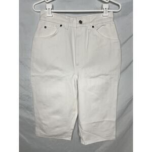 White Denim Capri Pants Pedal Pushers Size 11-12 New Deadstock USA Made 1990s